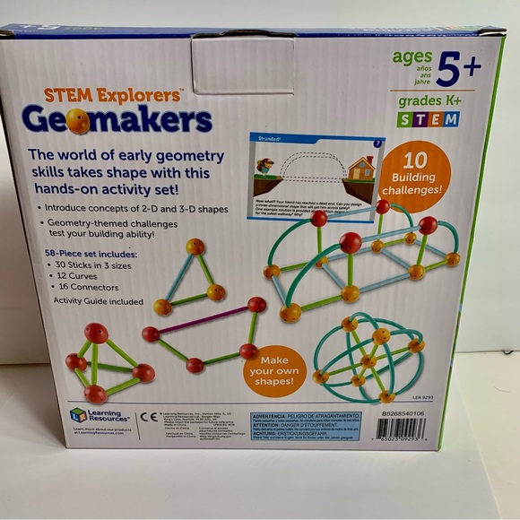 NEW IN BOX. Learning Resources Stem Explorers Geomakers 3D shaped kit for kids - Picture 11 of 13